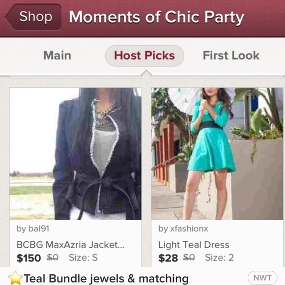 ⭐Teal Bundle jewels & matching Express Dress - Picture 4 of 4